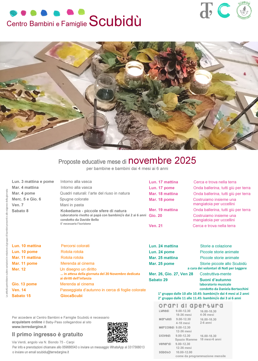 locandina novembre 2025 scubidu